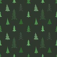 Green seamless pattern with christmas trees vector