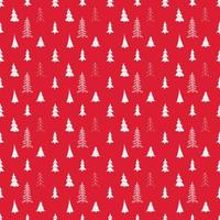 seamless pattern with christmas trees. Red christmas background vector