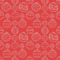 Red seamless pattern with christmas balls. Christmas background vector