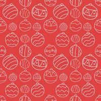 Red seamless pattern with christmas balls. Christmas background vector