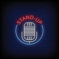 Stand Up Neon Signs Style Text Vector