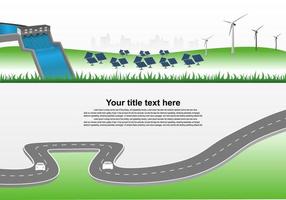 sistema de generación de energía energía limpia renovable de la naturaleza, como energía eólica, solar, agua, se puede utilizar para producir electricidad. plantilla de vector infografía línea de tiempo de las operaciones comerciales con banderas