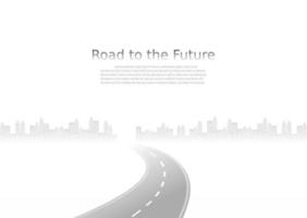 Roadway journey to the future. Asphalt street isolated on white background. Symbols Way to the goal of the end point. Path mean successful business planning Suitable for advertising and presentstation vector