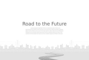 Roadway journey to the future. Asphalt street isolated on white background. Symbols Way to the goal of the end point. Path mean successful business planning Suitable for advertising and presentstation vector