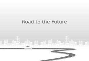 Roadway journey to the future. Asphalt street isolated on white background. Symbols Way to the goal of the end point. Path mean successful business planning Suitable for advertising and presentstation vector