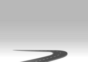 Roadway journey to the future. Asphalt street isolated on white background. Symbols Way to the goal of the end point. Path mean successful business planning Suitable for advertising and presentstation vector