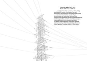 poste eléctrico .sistemas de transmisión de alto voltaje. una red de electricos interconectados en todas las areas. símbolos, pasos traje de planificación empresarial. presentación y publicidad. ilustración vectorial. vector