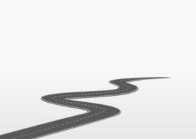 Roadway journey to the future. Asphalt street isolated on white background. Symbols Way to the goal of the end point. Path mean successful business planning Suitable for advertising and presentstation vector