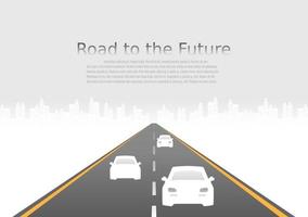 Roadway journey to the future. Asphalt street isolated on white background. Symbols Way to the goal of the end point. Path mean successful business planning Suitable for advertising and presentstation vector