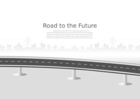 Roadway journey to the future. Asphalt street isolated on white background. Symbols Way to the goal of the end point. Path mean successful business planning Suitable for advertising and presentstation vector