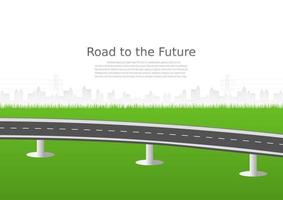 Roadway journey to the future. Asphalt street isolated on white background. Symbols Way to the goal of the end point. Path mean successful business planning Suitable for advertising and presentstation vector