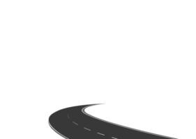 Roadway journey to the future. Asphalt street isolated on white background. Symbols Way to the goal of the end point. Path mean successful business planning Suitable for advertising and presentstation vector