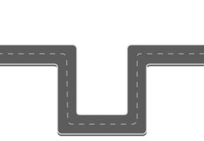 Roadway journey to the future. Asphalt street isolated on white background. Symbols Way to the goal of the end point. Path mean successful business planning Suitable for advertising and presentstation vector