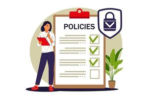 Privacy policy concept. Protecting your privacy. Vector illustration. Flat
