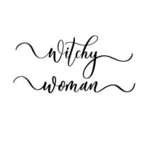 mujer bruja - banner de caligrafía de pincel de vector. vector