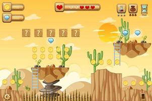 A Game Template Desert Scene vector