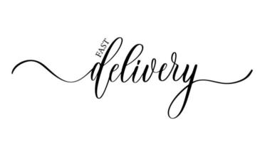 Fast delivery calligraphy typographic inscription. vector