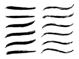 Vector set of different grunge brush strokes.