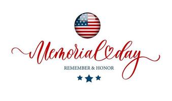 Memorial Day banner, website or newsletter header. Background with American national flag. United States of America holiday. vector