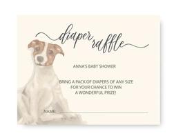 Diaper raffle Baby shower card. Wavy elegant calligraphy spelling for decoration. vector