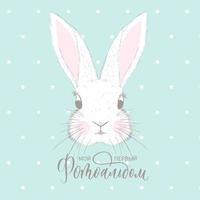 Cute bunny - easter bunny, cover for the first photo album. vector