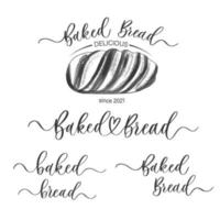 Baked Bread logo for bakery vector background.