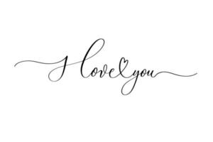 I love you - handwritten inscription isolated on white background. Valentine's day design. vector