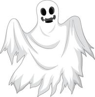White scary ghost isolated vector