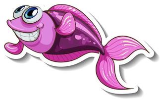 Sea Animal Cartoon Sticker with Cute Fish vector