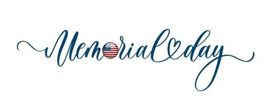 Memorial Day. Wavy elegant calligraphy spelling for decoration on holidays. vector