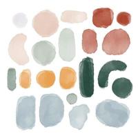 Set of watercolor blobs, isolated on white background. Vector illustration