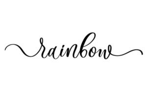 Rainbow - Cute hand drawn nursery poster with lettering in scandinavian style. vector