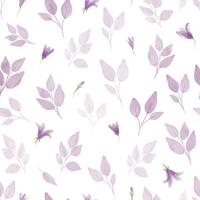 Simple and cute watercolor floral seamless pattern. Spring branches and leaves. vector