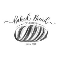 Baked Bread logo for bakery vector background.