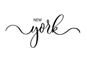 nueva york: lindo cartel de vivero dibujado a mano con letras en estilo escandinavo.