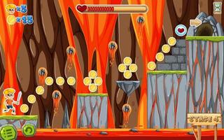 Lava Cave Platformer Game template vector