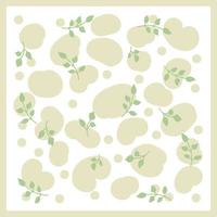 Hand drawn leaves vector sqare pattern.