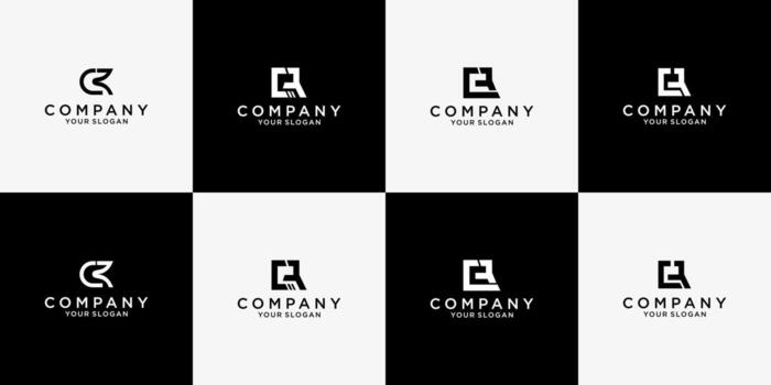 Abstract logo bundle initial vector
