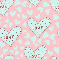 vector seamless pattern of hearts with Valentine's Day 14 February. Background for invitations, wallpaper, wrapping paper and scrapbooking