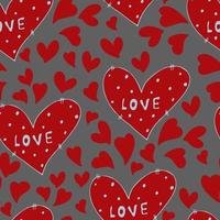 vector seamless pattern of hearts with Valentine's Day 14 February. Background for invitations, wallpaper, wrapping paper and scrapbooking