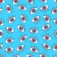 enamored eyes vector seamless pattern. Eyes with hearts Valentine's Day 14 February. Background for invitations, wallpaper, wrapping paper and scrapbooking