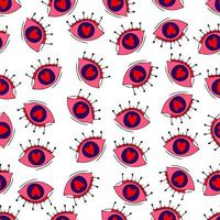 enamored eyes vector seamless pattern. Eyes with hearts Valentine's Day 14 February. Background for invitations, wallpaper, wrapping paper and scrapbooking