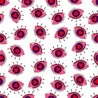 enamored eyes vector seamless pattern. Eyes with hearts Valentine's Day 14 February. Background for invitations, wallpaper, wrapping paper and scrapbooking