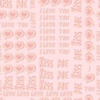 vector seamless pattern of hearts and gifts with congratulations declaration of love on Valentine's Day 14 February. Background for invitations, wallpaper, wrapping paper and scrapbooking