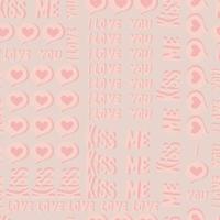 vector seamless pattern of hearts and gifts with congratulations declaration of love on Valentine's Day 14 February. Background for invitations, wallpaper, wrapping paper and scrapbooking