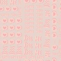 vector seamless pattern of hearts and gifts with congratulations declaration of love on Valentine's Day 14 February. Background for invitations, wallpaper, wrapping paper and scrapbooking