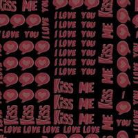 vector seamless pattern of hearts and gifts with congratulations declaration of love on Valentine's Day 14 February. Background for invitations, wallpaper, wrapping paper and scrapbooking