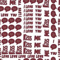 vector seamless pattern of hearts and gifts with congratulations declaration of love on Valentine's Day 14 February. Background for invitations, wallpaper, wrapping paper and scrapbooking