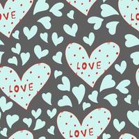 vector seamless pattern of hearts with Valentine's Day 14 February. Background for invitations, wallpaper, wrapping paper and scrapbooking