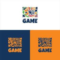 Abstract colorful game logo design vector